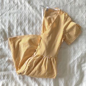 Mini Yellow + White striped Smock Dress | ASOS